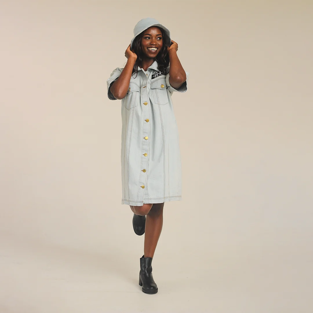 denim dresses kenya Where to Buy 'RHOA' Star Kenya Moore's $70 Denim Zara Dress  Real  Housewives of Atlanta Fashion Dupes