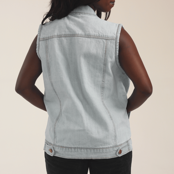 Women's Denim Sleeveless Jackets - Image 3