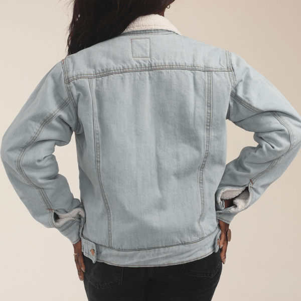 Women's Sherpa Denim Jacket - Image 3