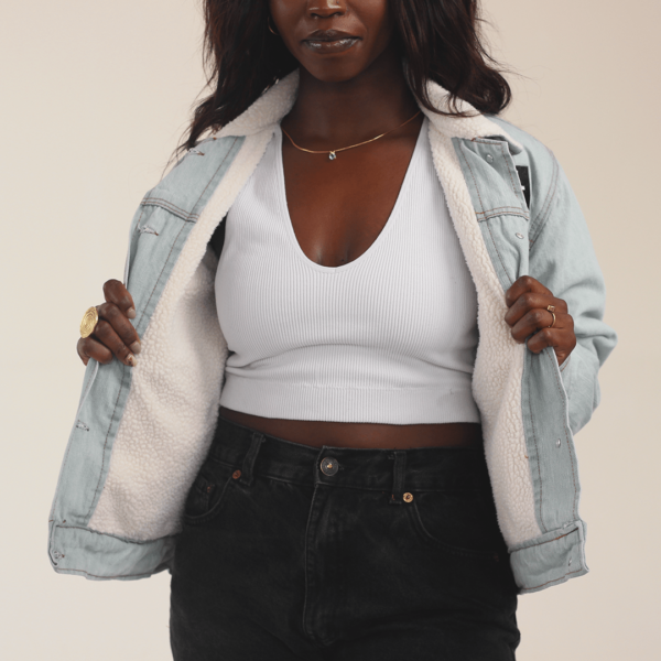 Women's Sherpa Denim Jacket - Image 2
